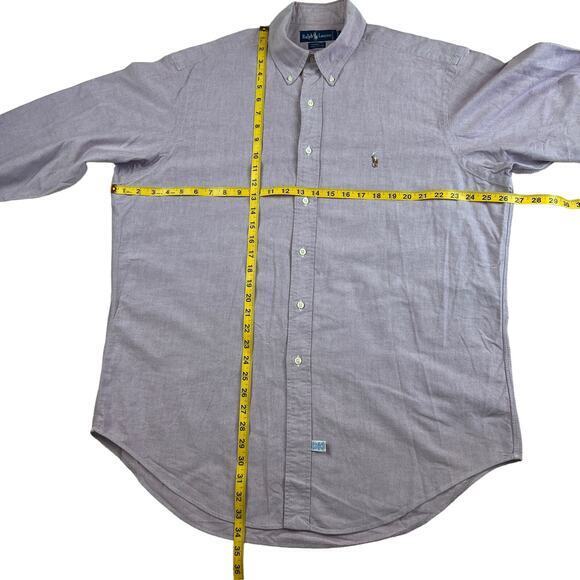Ralph Lauren Yarmouth Long Sleeve Purple Cotton Pinpoint Oxford Shirt 16.5x34, L - Picture 4 of 7